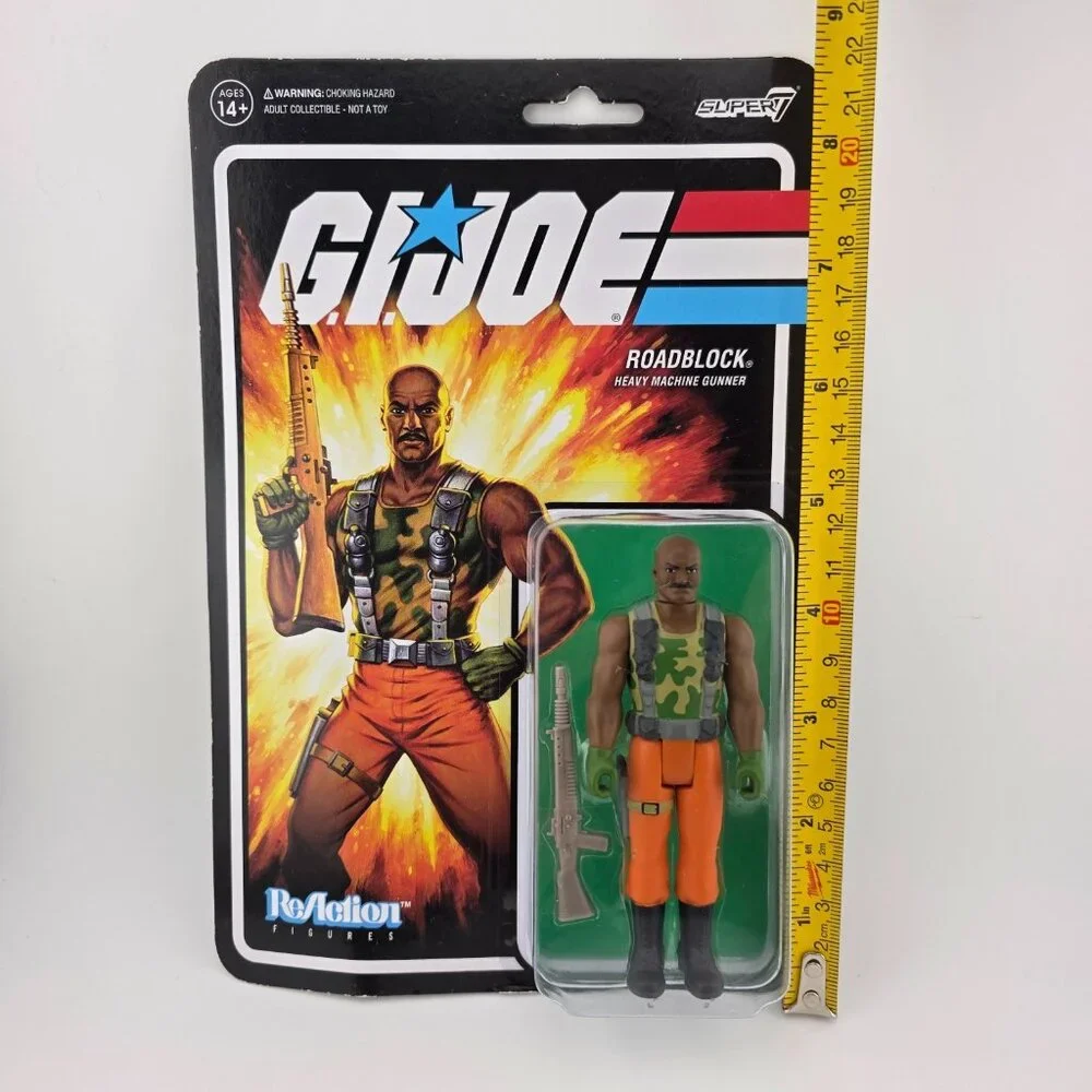 2021 Hasbro GI Joe - Super7 Roadblock Heavy Machine‎ Gunner Reaction Figures New